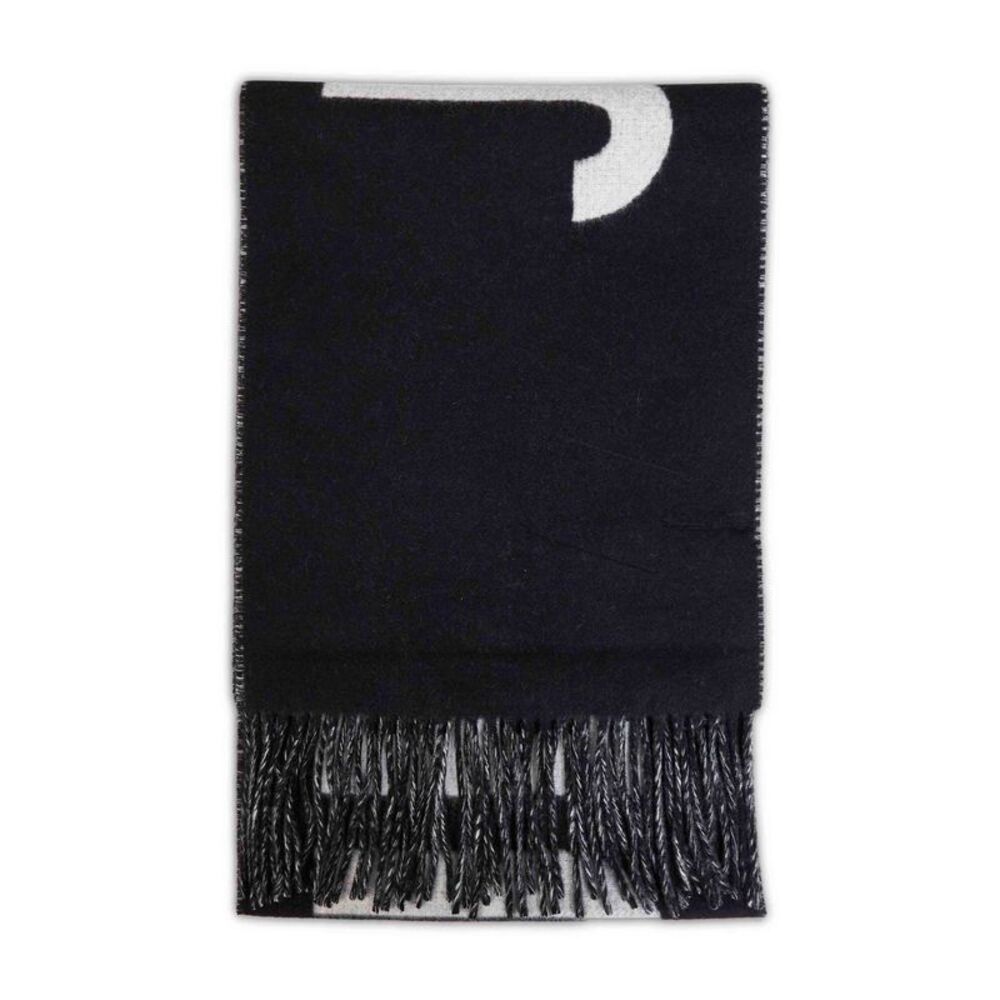 Jacquemus Women Black Wool The Jacquemus Fringe Logo Scarf